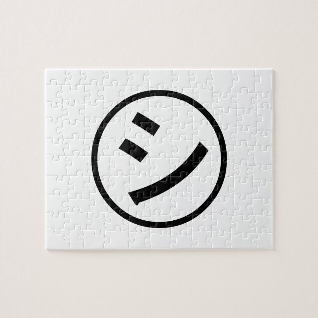 Puzzle ㋛ Shi Kana Katakana Emoji sonriente / Emoticon (Horizontal)