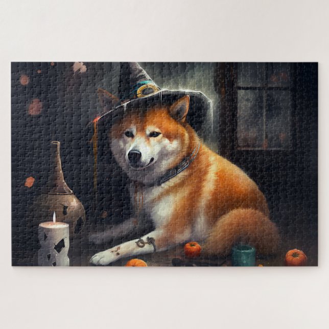 Puzzle Shiba Inu Calabazas Halloween Da Miedo (Horizontal)