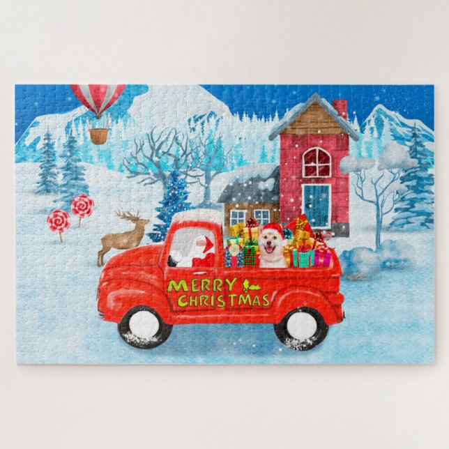 Puzzle Shiba Inu Navidades de perros vectores de nieve (Horizontal)