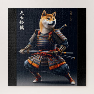 Puzzle Shiba Inu Samurai Guerrero Japonés Arte Elegante