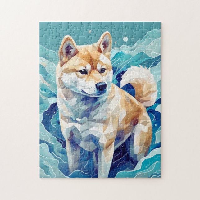 Puzzle Shiba Inu y el mar 柴 犬 海 (Vertical)