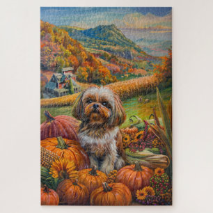 Puzzle Shih Tzu Dog otoño Harvest Acción de Gracias