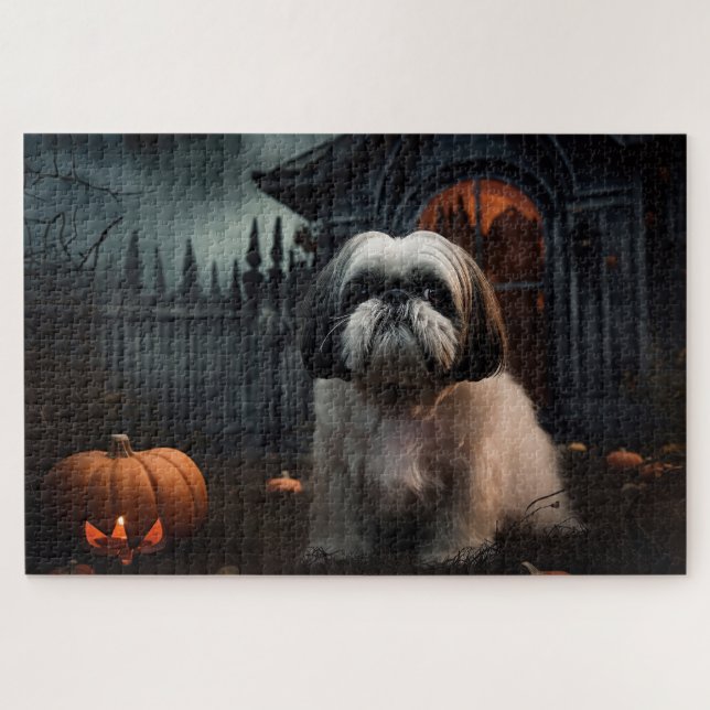 Puzzle Shih Tzu Halloween Espantoso (Horizontal)