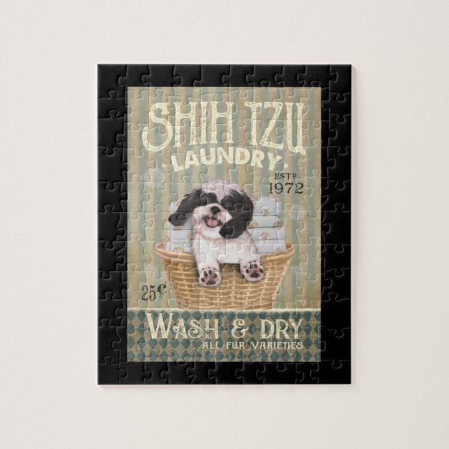 Puzzle Shih Tzu Tzu Lavandería Cute Shih Tzu Life Puppy T (Vertical)