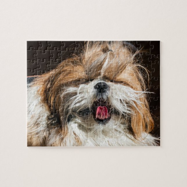 Puzzle Shih tzu yawning lengua graciosa lindo (Horizontal)