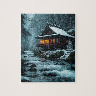 Puzzle Shizuka na Fuyu: Templo Silencioso junto al Río In
