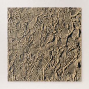 Puzzle Shoe Prints in the Sand