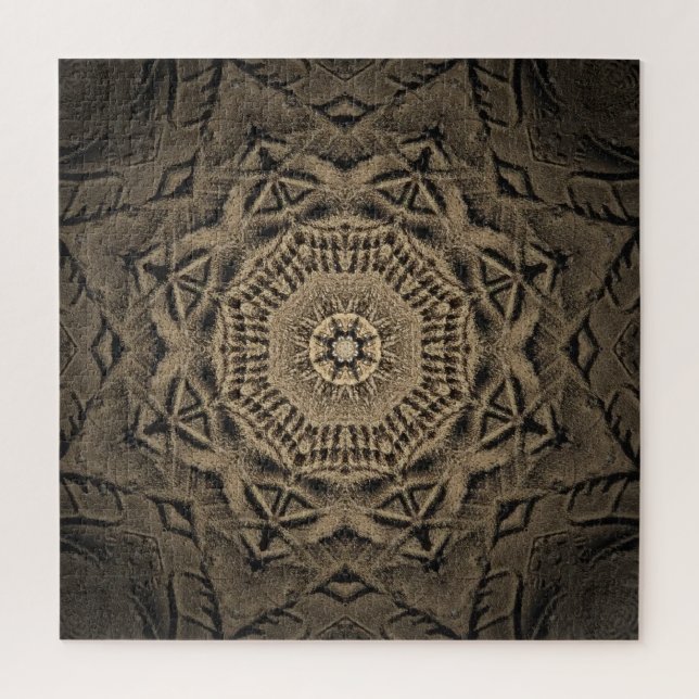 Puzzle Shoe Prints in the Sand Mandala 2 (Vertical)
