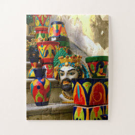 Puzzle Sicilian Head Planters & Colorful Ceramics | Noto
