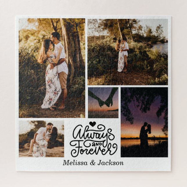 Puzzle Siempre Y Para Siempre 5 Fotos Collage Valentine (Vertical)