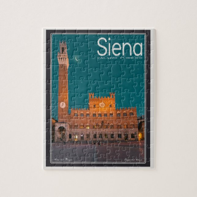 Puzzle Siena - noche de Palazzo Pubblico (Vertical)