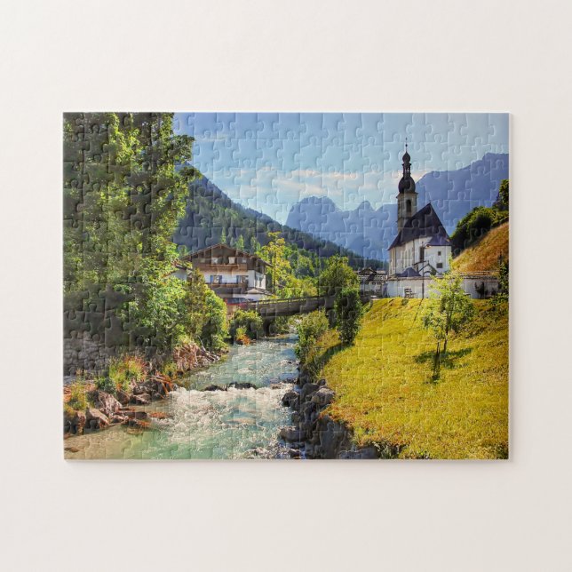 Puzzle Sierra de Ramsau Iglesia Alta Baviera. (Horizontal)
