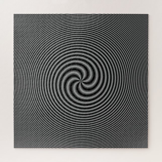 Puzzle Siete espiral en blanco y negro (Horizontal)
