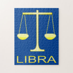 Puzzle Signo de estrella de balanzas de oro de Libra