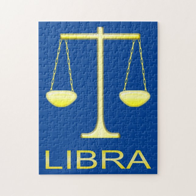 Puzzle Signo de estrella de balanzas de oro de Libra (Vertical)