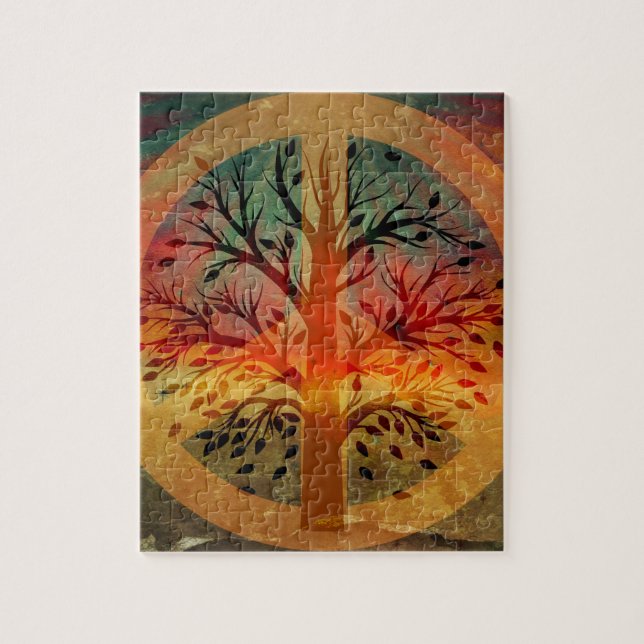 Puzzle Signo de la paz de oro (Vertical)