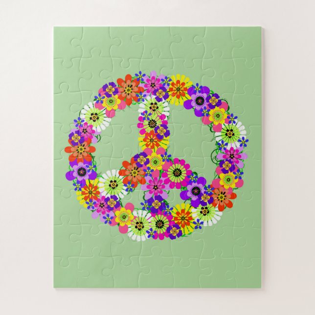 Puzzle Signo de paz floral (Vertical)