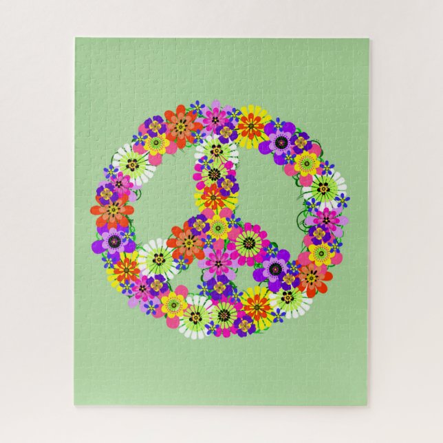Puzzle Signo de paz floral (Vertical)