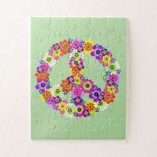 Puzzle Signo de paz floral
