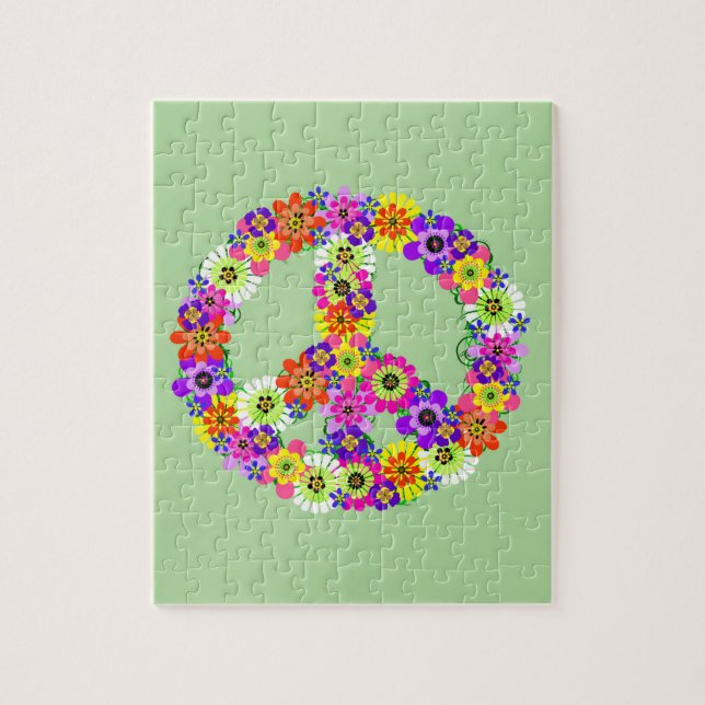 Puzzle Signo de paz floral (Vertical)