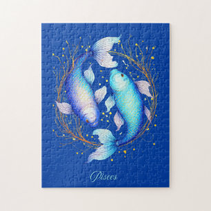 Puzzle Signo zodiacal Piscis, dos elegantes koi