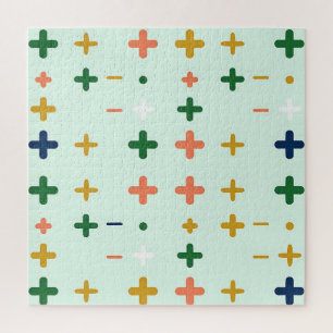 Puzzle Signos Más Divertidos Patrón Geométrico Retro