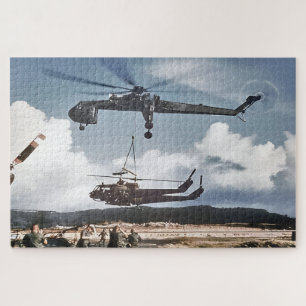 Puzzle Sikorsky Skycrane cargando dos hueys