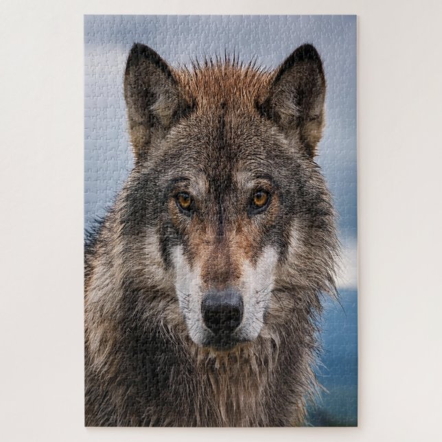 Puzzle Silent Guardian – A Powerful Portrait of the Wolf (Vertical)