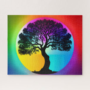 Puzzle Silhouette árbol de la vida frente al cielo arco i