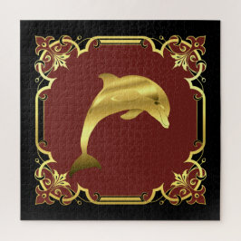 Puzzle Silhouette de delfín naumático/dorado/negro/rojo