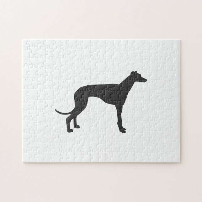 Puzzle Silhouette de Greyhound en negro (Horizontal)