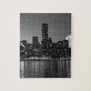 Puzzle Silhouette de Skyscapers de Black White New York