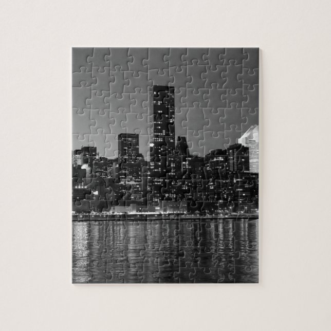 Puzzle Silhouette de Skyscapers de Black White New York (Vertical)