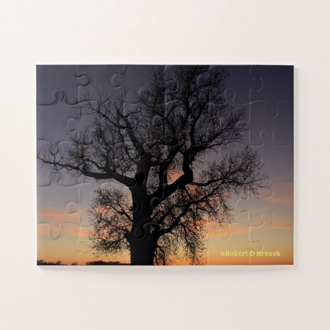 Puzzle Silhouette Kansas Tree (Horizontal)