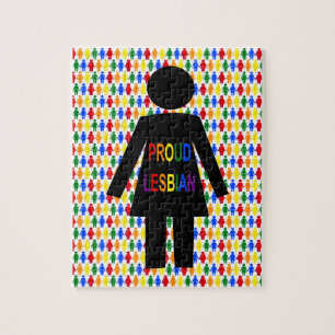 Puzzle Silhouette lesbiana LGBTQ y damas de arco iris