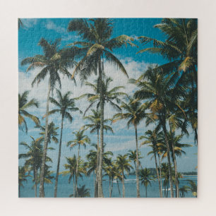 Puzzle Silhouette Retro Palm Ocean