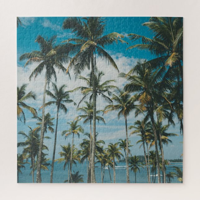 Puzzle Silhouette Retro Palm Ocean (Vertical)