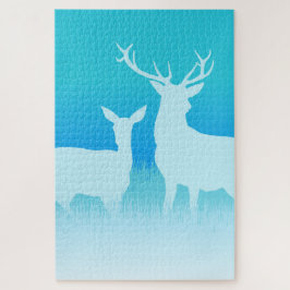 Puzzle Silhouette Winter Reindeer