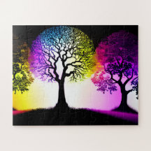 Silhouettes de árbol con aroma de cielo arcoiris