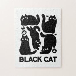 Puzzle Silhouettes de gato negro - Diseño felino lindo