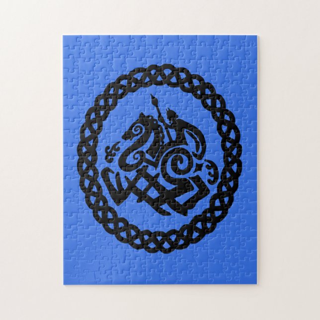 Puzzle Silhouettes de Odin y Sleipnir (Vertical)