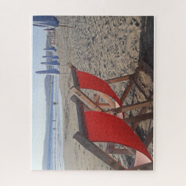 Puzzle Sillas Rojas en Playa de Arena