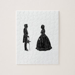 Puzzle silueta de abraham lincoln mary todd lincoln