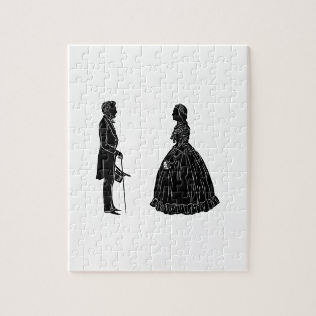 Puzzle silueta de abraham lincoln mary todd lincoln (Vertical)