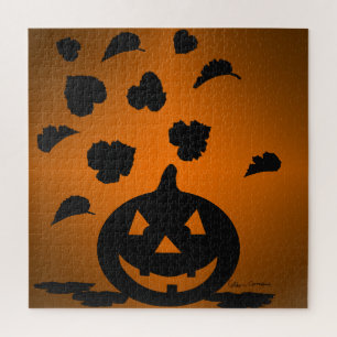 Puzzle Silueta de calabaza y hojas