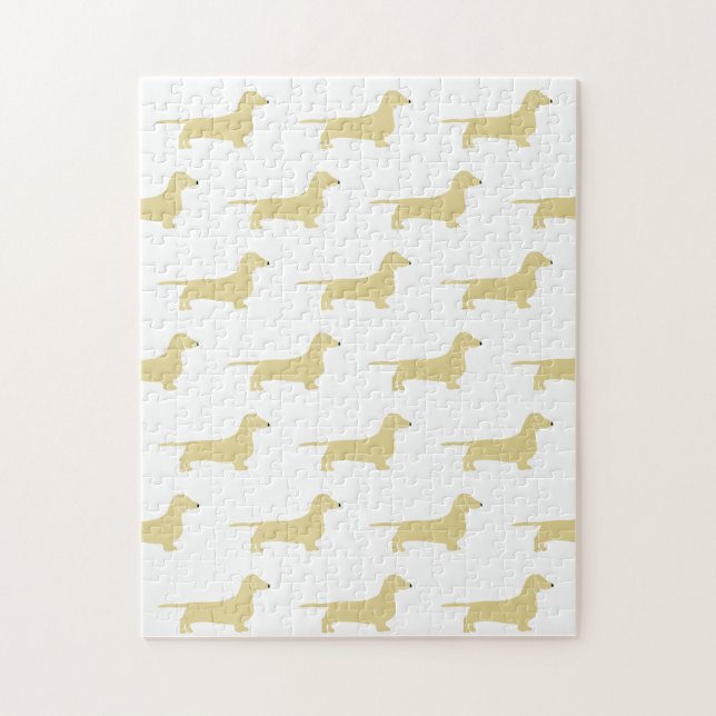 Puzzle silueta de Dachshund Wheaton (Vertical)