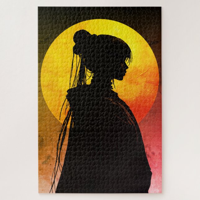 Puzzle Silueta de Luna Mística – Anime Elegante (Vertical)
