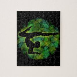 Puzzle Silueta de una persona que hace la gimnasia o la