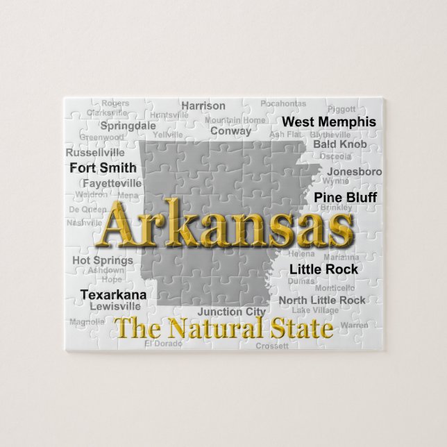 Puzzle Silueta del mapa de Arkansas (Horizontal)