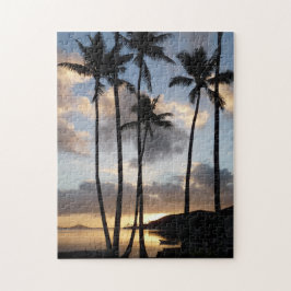 Puzzle Siluetas de la palmera en Hawaii